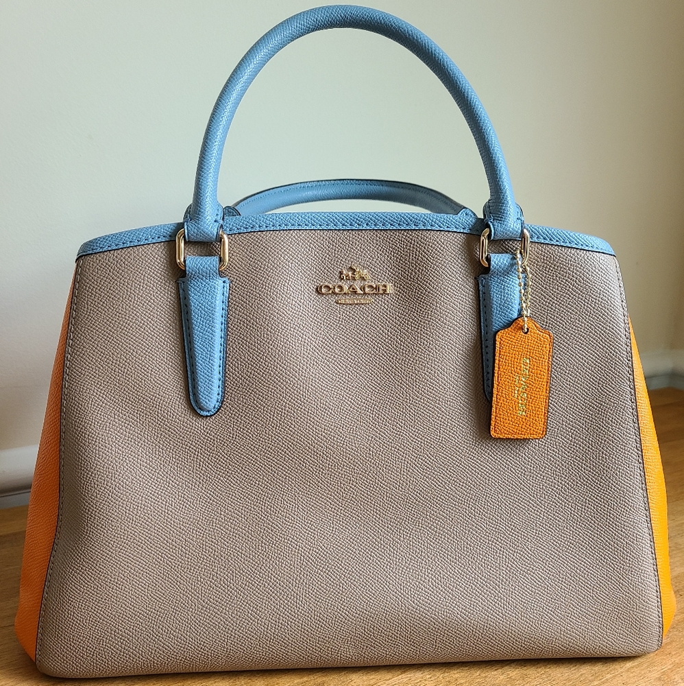 COACH colorblock leather satchel